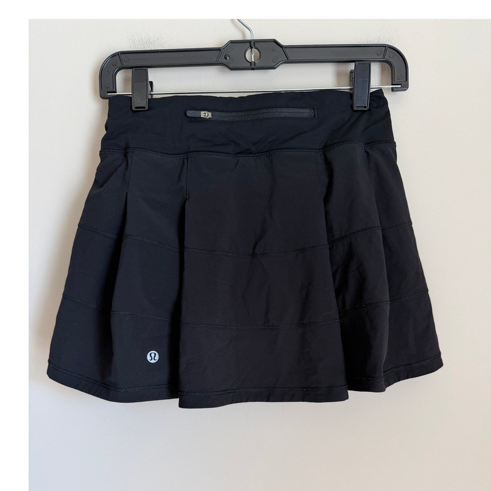 Lululemon Pace Rival Skort Women Size 4 Tall Black Pleated Athletic Skirt